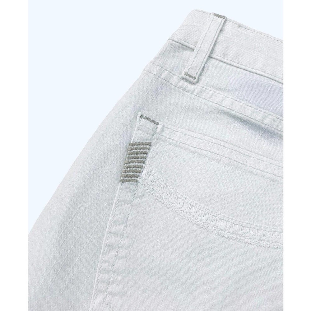 Paige Men's JRG Straight Leg Relaxed Fit Stretch Premium Denim Jeans in White - Picture 7 of 8